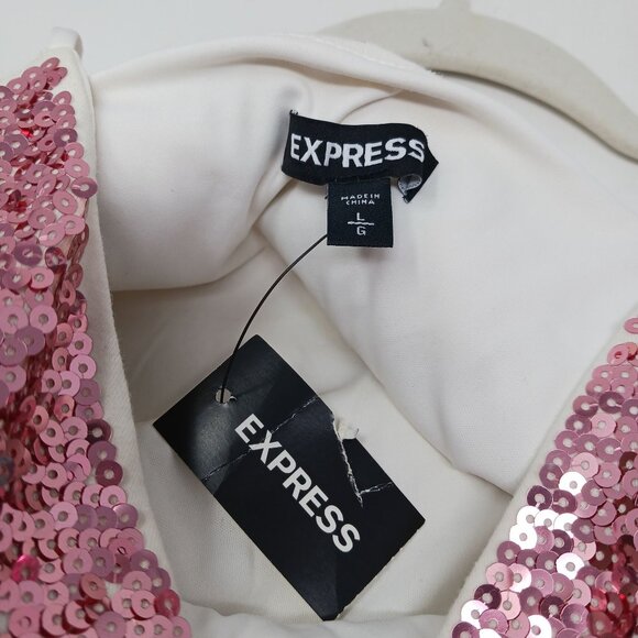 Express Chevron Sequin Mini Dress Multicolor Size Large - Picture 6 of 14